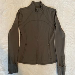 Grey zip up workout jacket